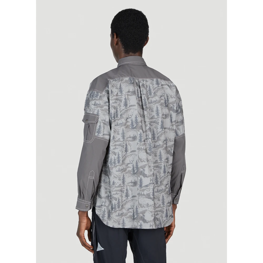 And Wander Berg Ripstop Shirt met Karabiner Motief Gray Heren