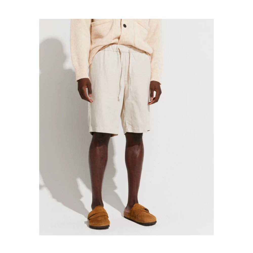 Elvine Linnen shorts comfortabele pasvorm biologisch katoen Beige Heren