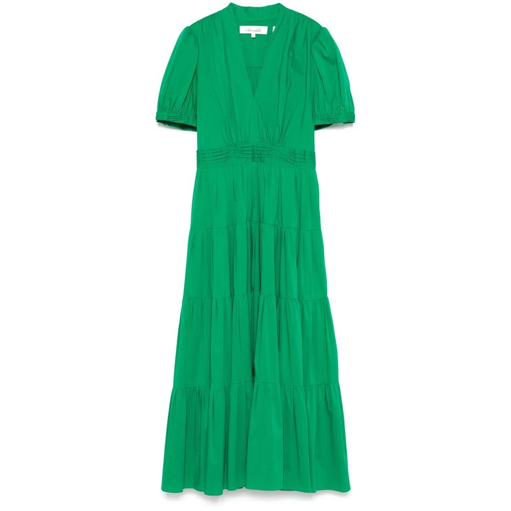 Diane Von Furstenberg Groene Gerimpelde Jurk met Elastische Tailleband Green Dames