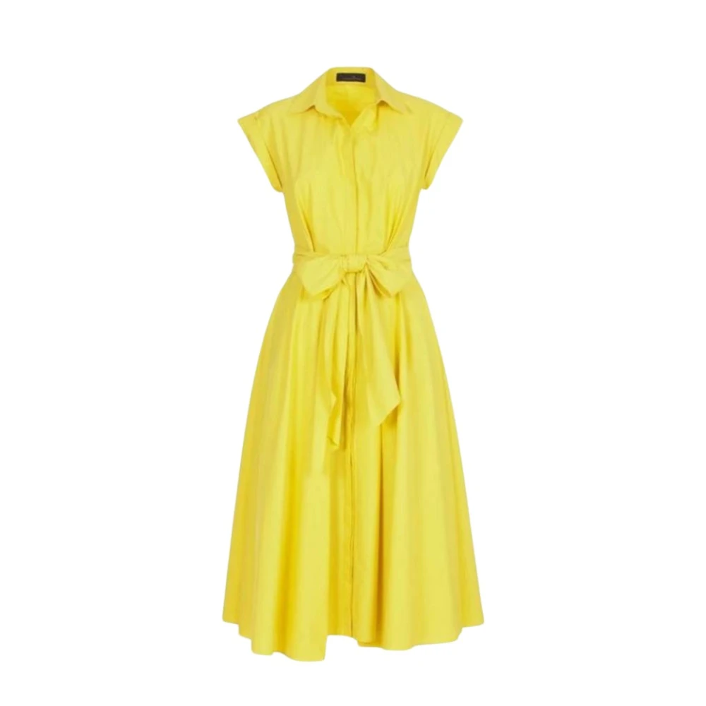 Carolina Herrera Gele overhemdjurk met strik Yellow Dames