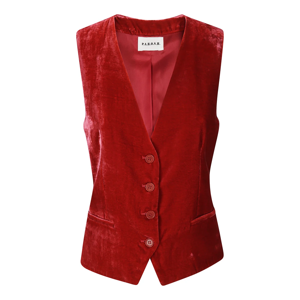 P.a.r.o.s.h. Stijlvolle Gilet Cases voor Vrouwen Red Dames