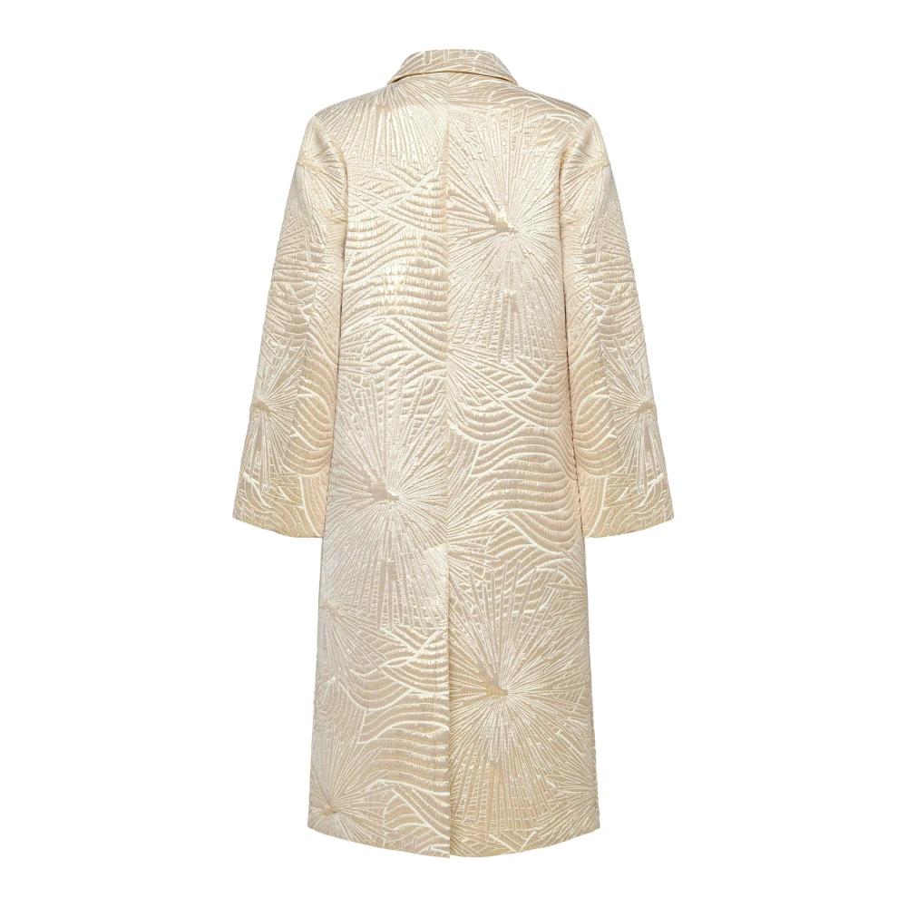 Forte Gouden Zonsopgang Jacquard Jas Beige Dames