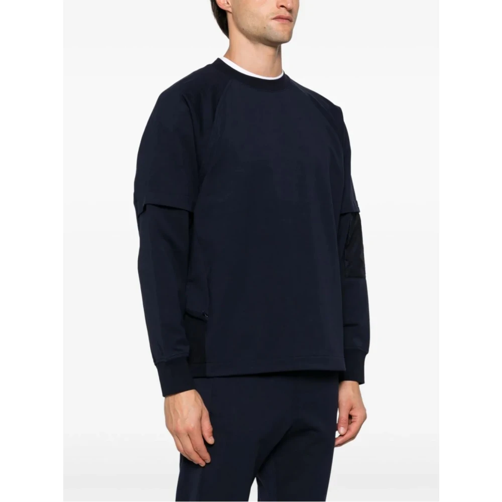 C.P. Company Stretch Crewneck Sweatshirts Metropolis Series Blue Heren