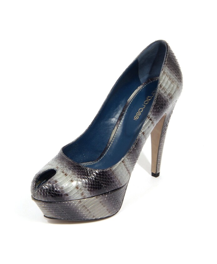 serpent-multicolore-talons-en-cuir-gris