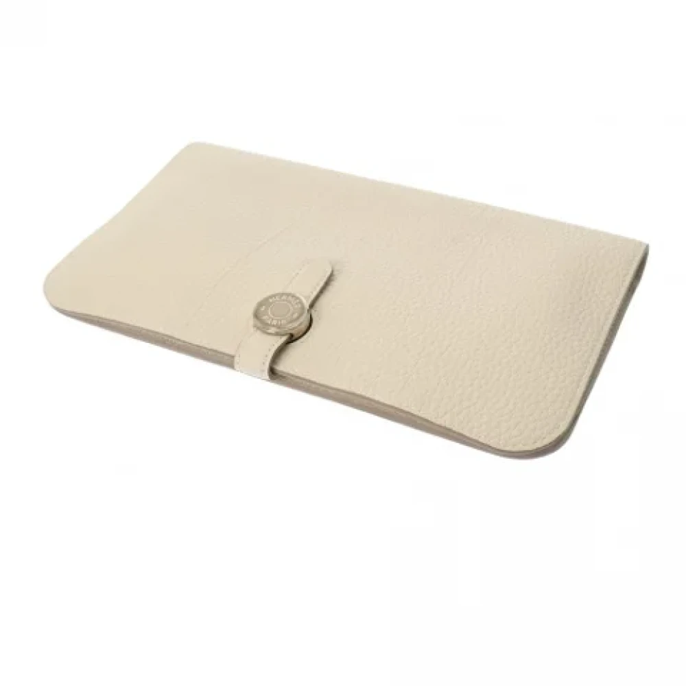 Hermès Vintage Pre-owned Leather wallets Beige Dames