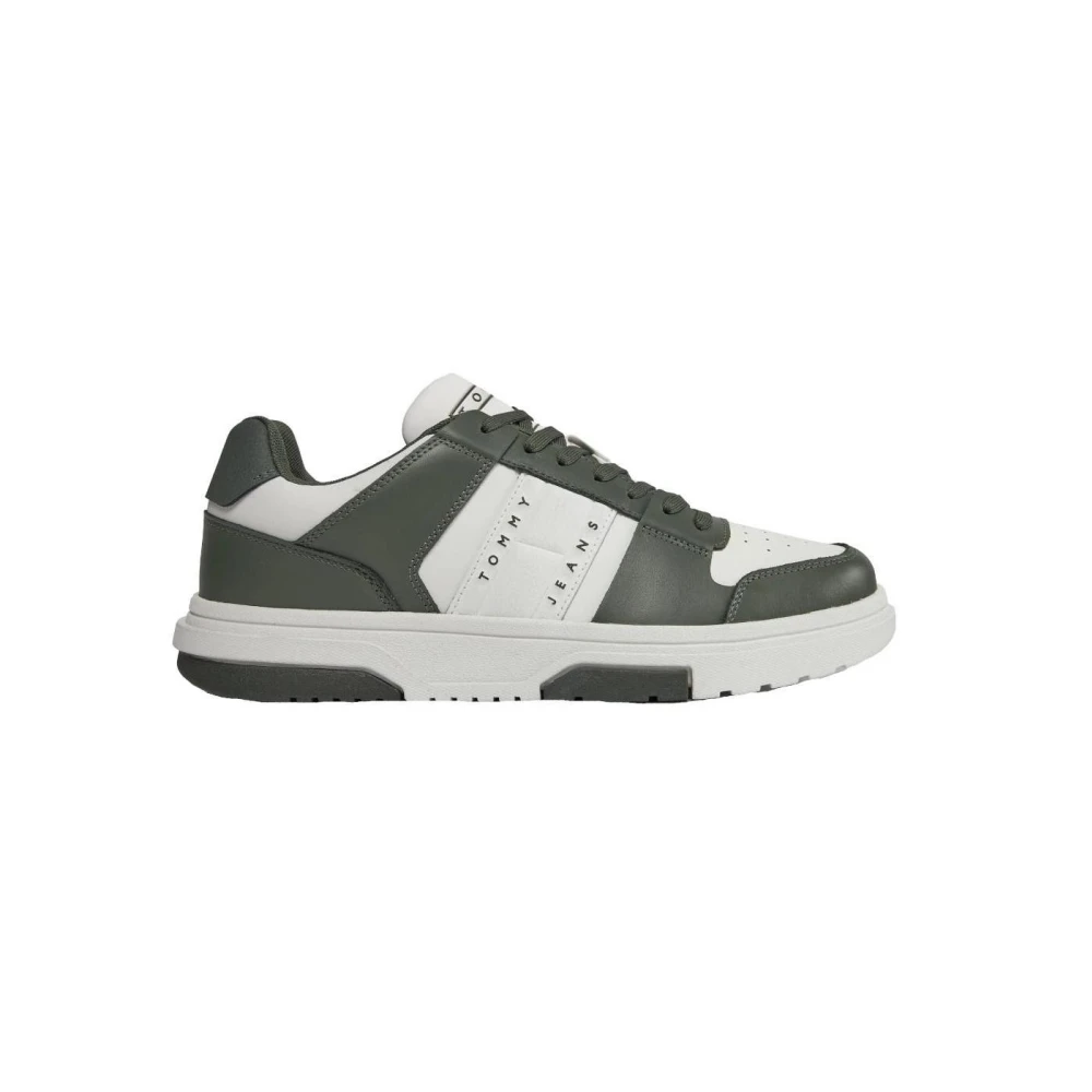 Tommy Hilfiger Men's Green Leather Sneaker - Sneakers - 10 Uk - Shoes