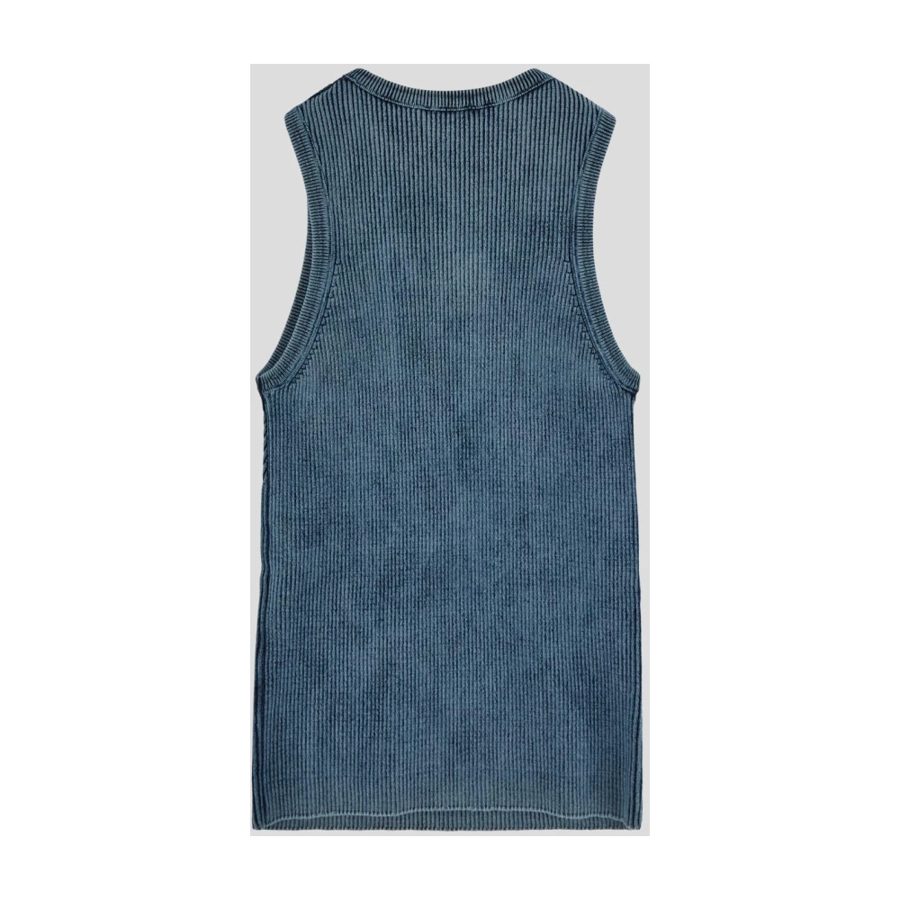 Diesel Katoenen Logo Top Blue Dames