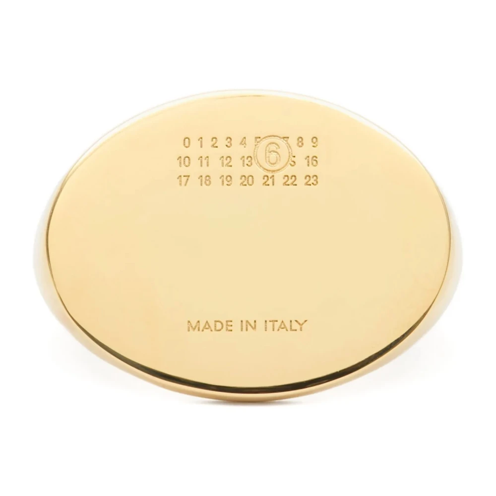 Mm6 Maison Margiela Donna Giallo Anello In Oro Lucidato