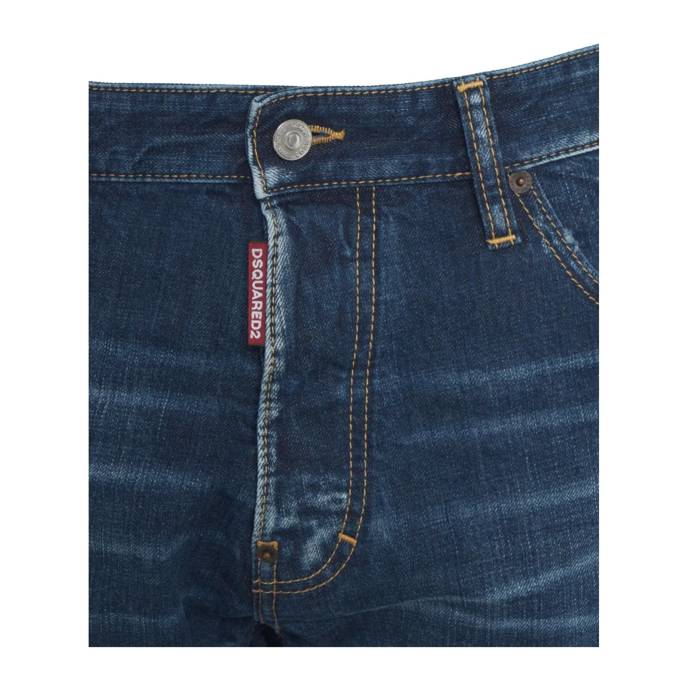 Dsquared2 Blauwe Slim Fit Distressed Jeans Blue Heren