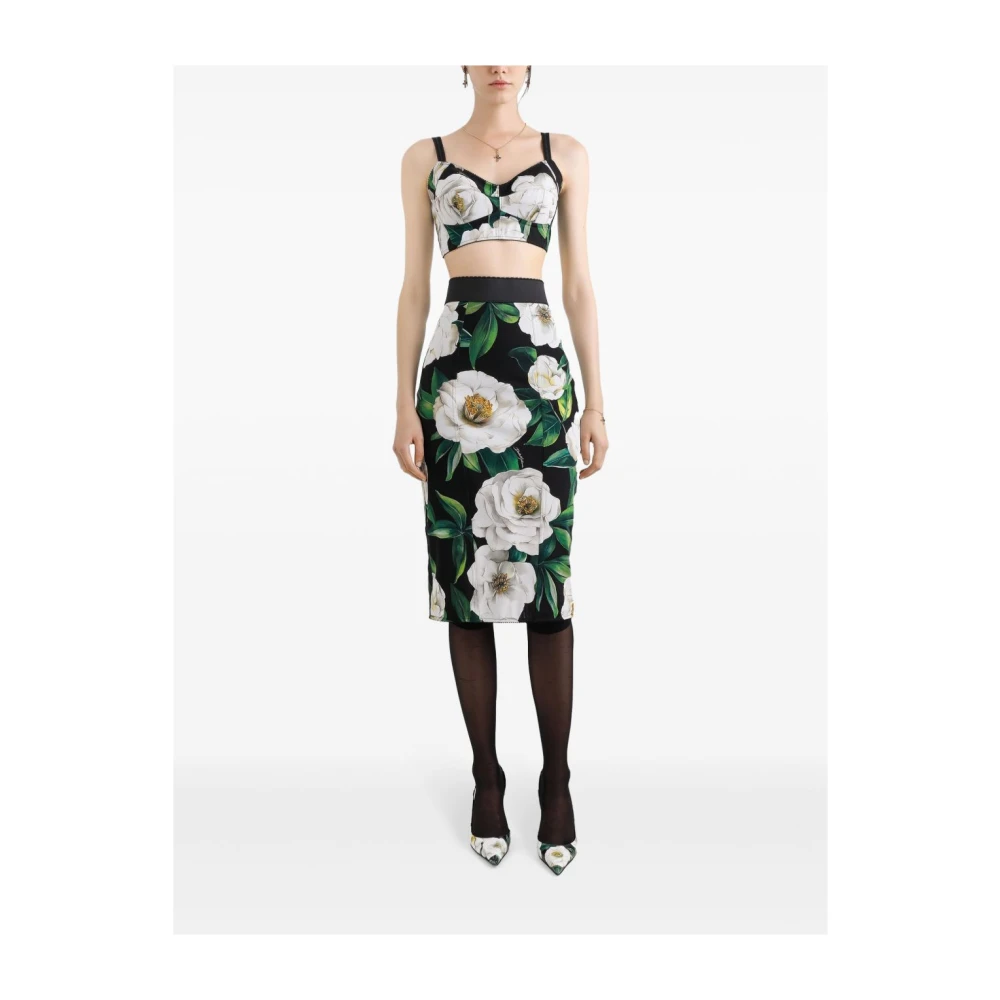 Dolce & Gabbana Zwarte rokken met rits aan de achterkant Multicolor Dames