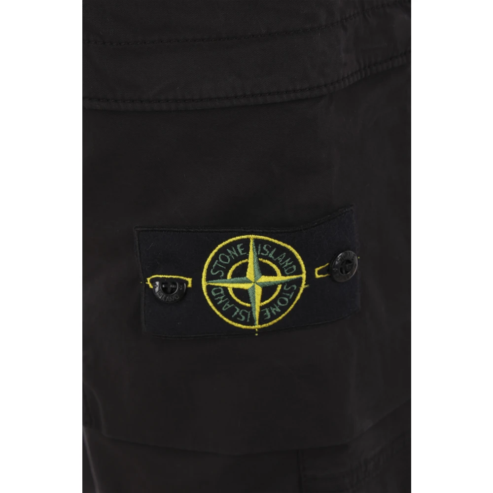 Stone Island Zwarte Cargo Broek Slim Fit Black Heren