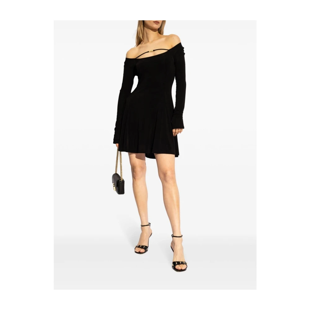 Versace Jeans Couture Zwarte Jurk Aw24 Damesmode Black Dames