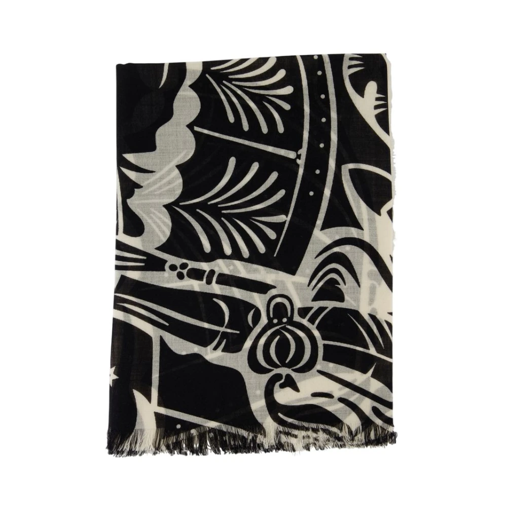 Burberry Unisex Black Winter Scarves, One Size, Large Wool Scarf In