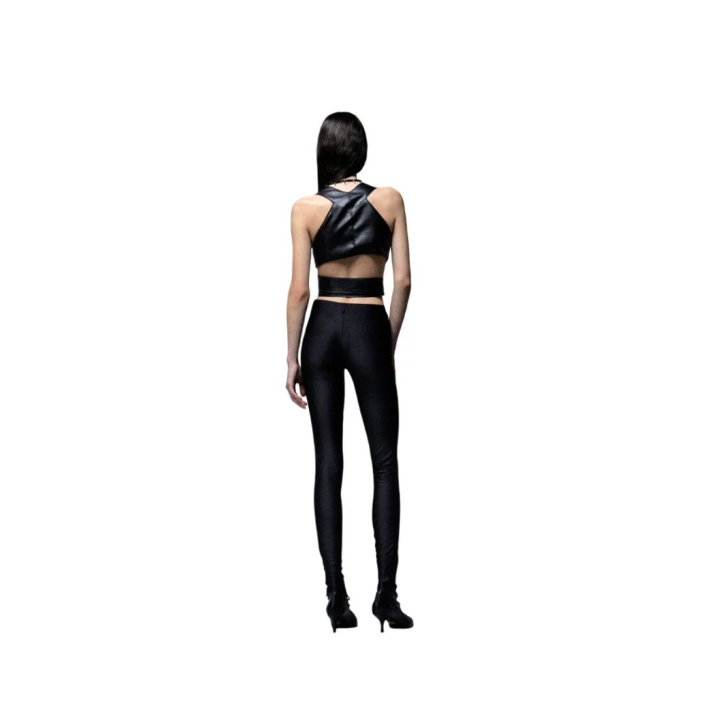 Aniye By Zwarte Asymmetrische Leggings Lycra Comfort Stijl Black Dames