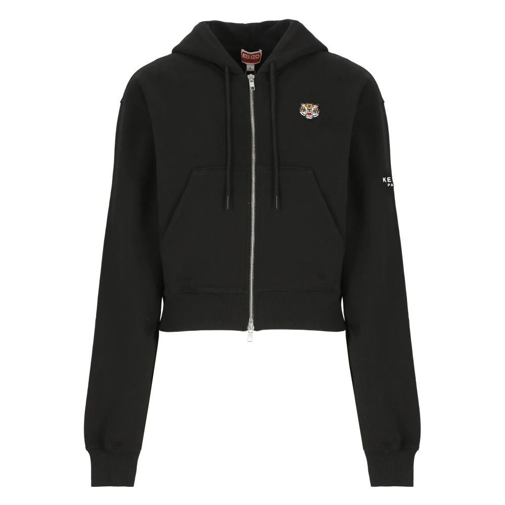 Kenzo Zwarte Tiger Geborduurde Hoodie Black Dames