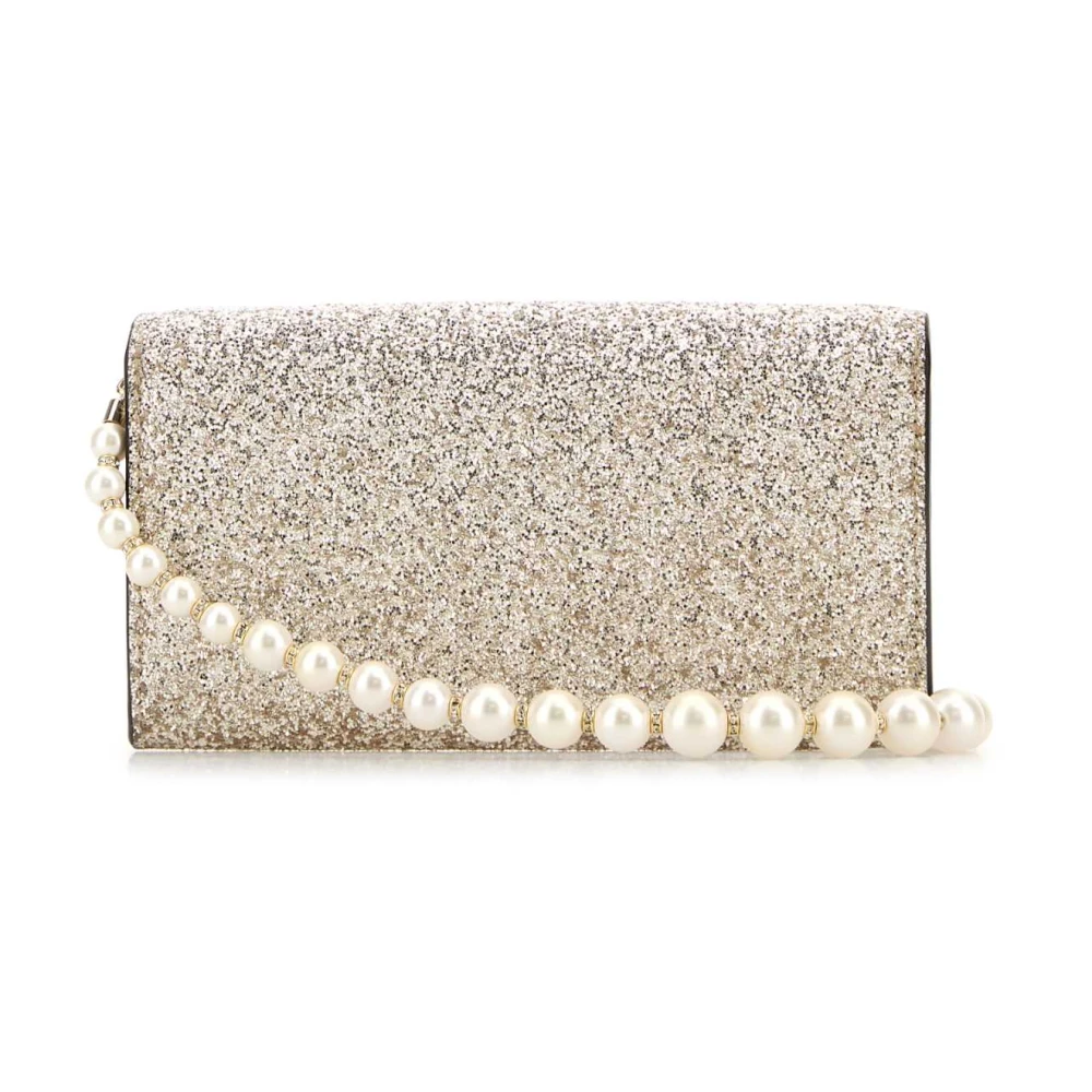 Jimmy Choo Stijlvolle Avenue Portemonnee met Versierde Stof Gray Dames