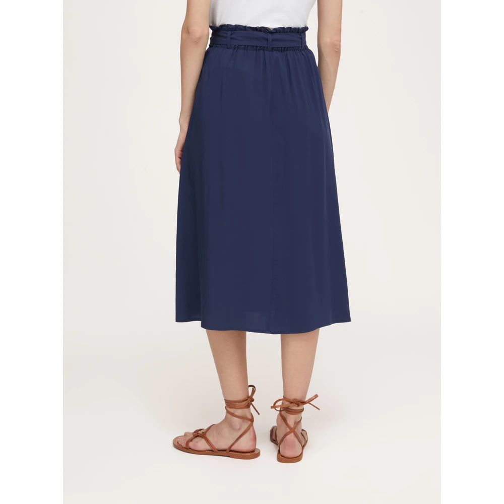 Motivi Flowing Midi Rok met Sjerp Blue Dames