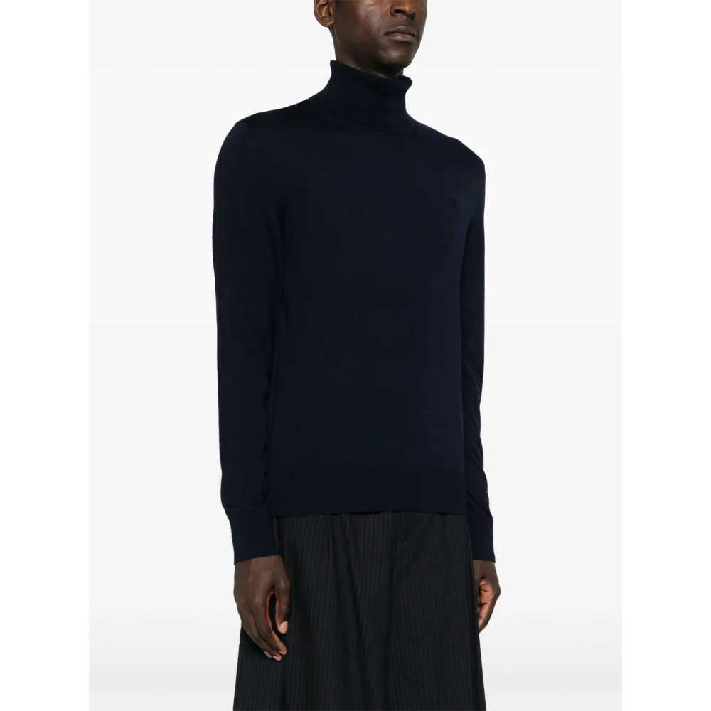 Dsquared2 Blauwe Basic Coltrui Sweater Blue Heren