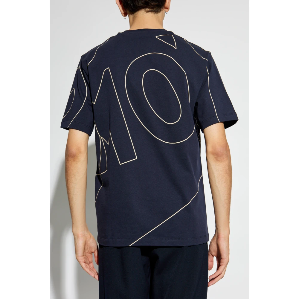 Salvatore Ferragamo T-shirt met logo Blue Heren