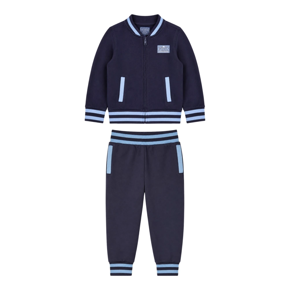 Guess Set Ls Active Top W/Zip + Pant - Unisex - Kids Sets - Blue - 6 M - Kids