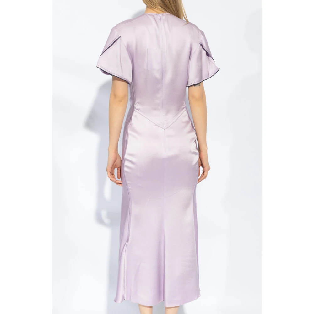 Victoria Beckham Satijnen jurk Purple Dames