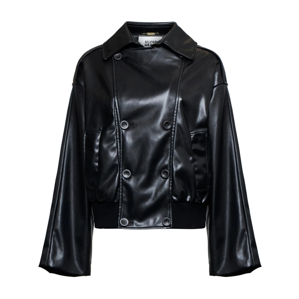Silvian Heach Mujer Negro Chaquetas, Talla: L