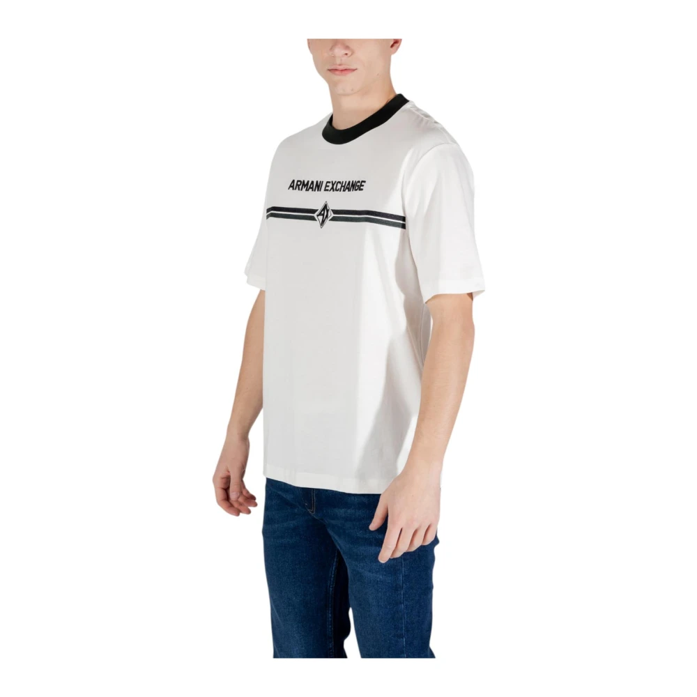 Armani Exchange Beige Bedrukt Katoenen T-shirt Beige Heren