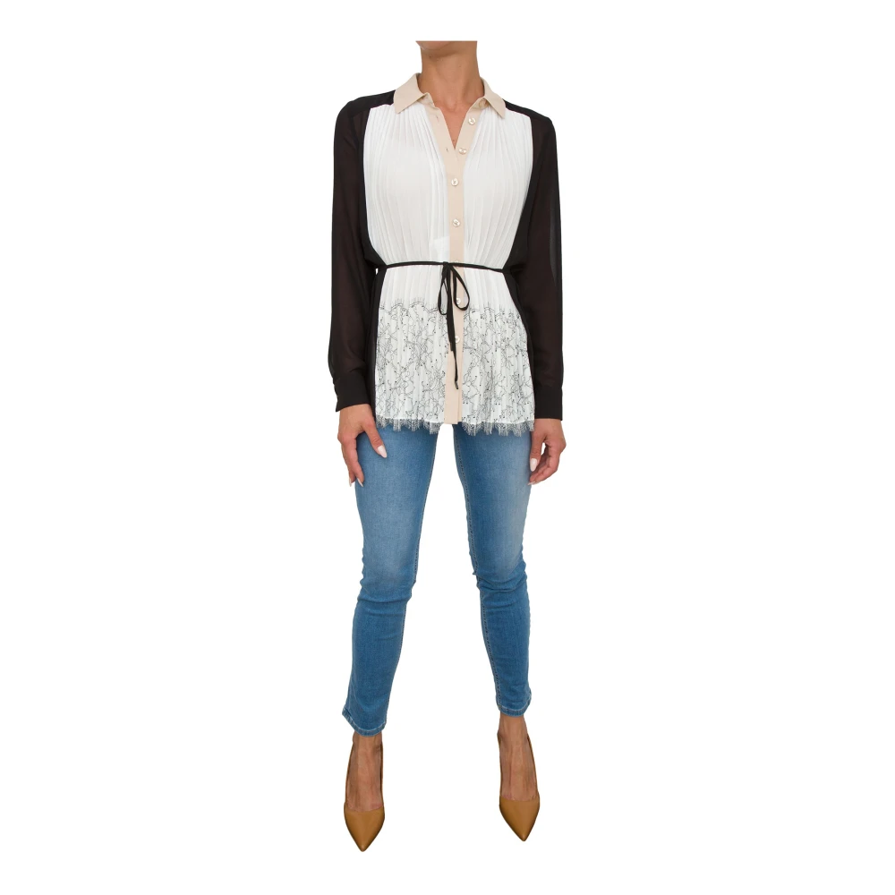Twinset Zwarte lange mouwen overhemd Multicolor Dames