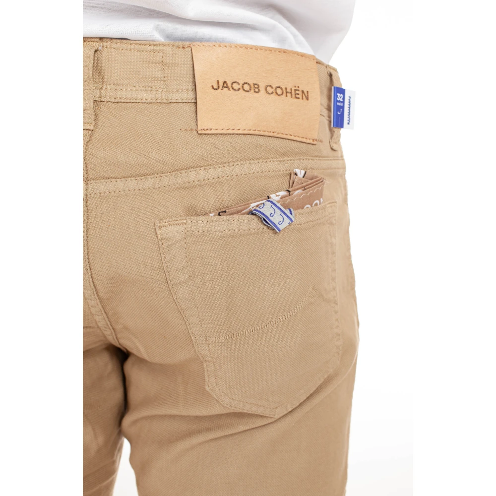 Jacob Cohën Luxe 5-pocket linnen blend broek Brown Heren