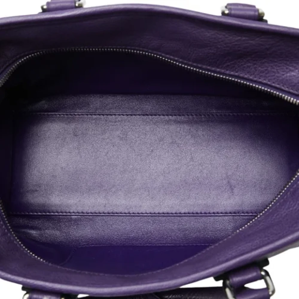 Loewe Pre-owned Leather handbags Purple Dames