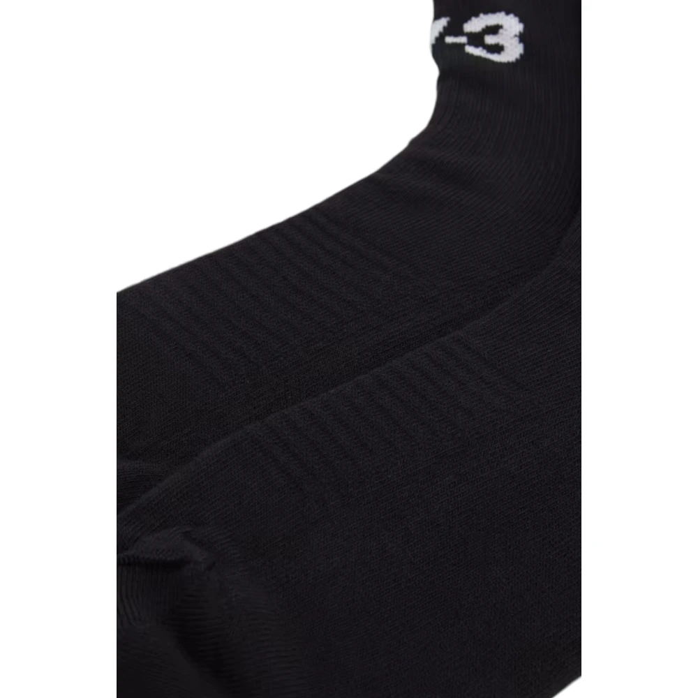 Y-3 Zwarte Logo Mid Socks Black Heren