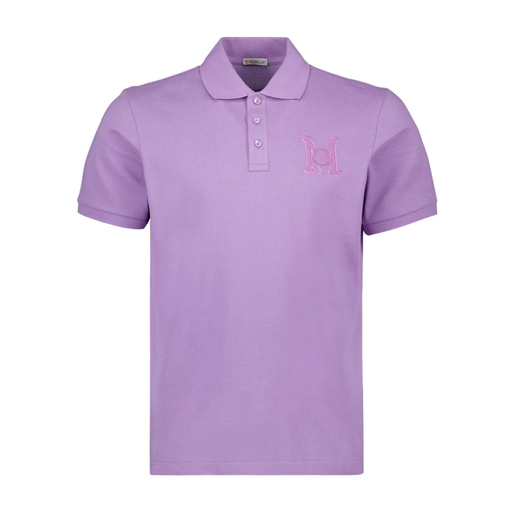 Moncler Klassieke Logo Polo Shirt Purple Heren