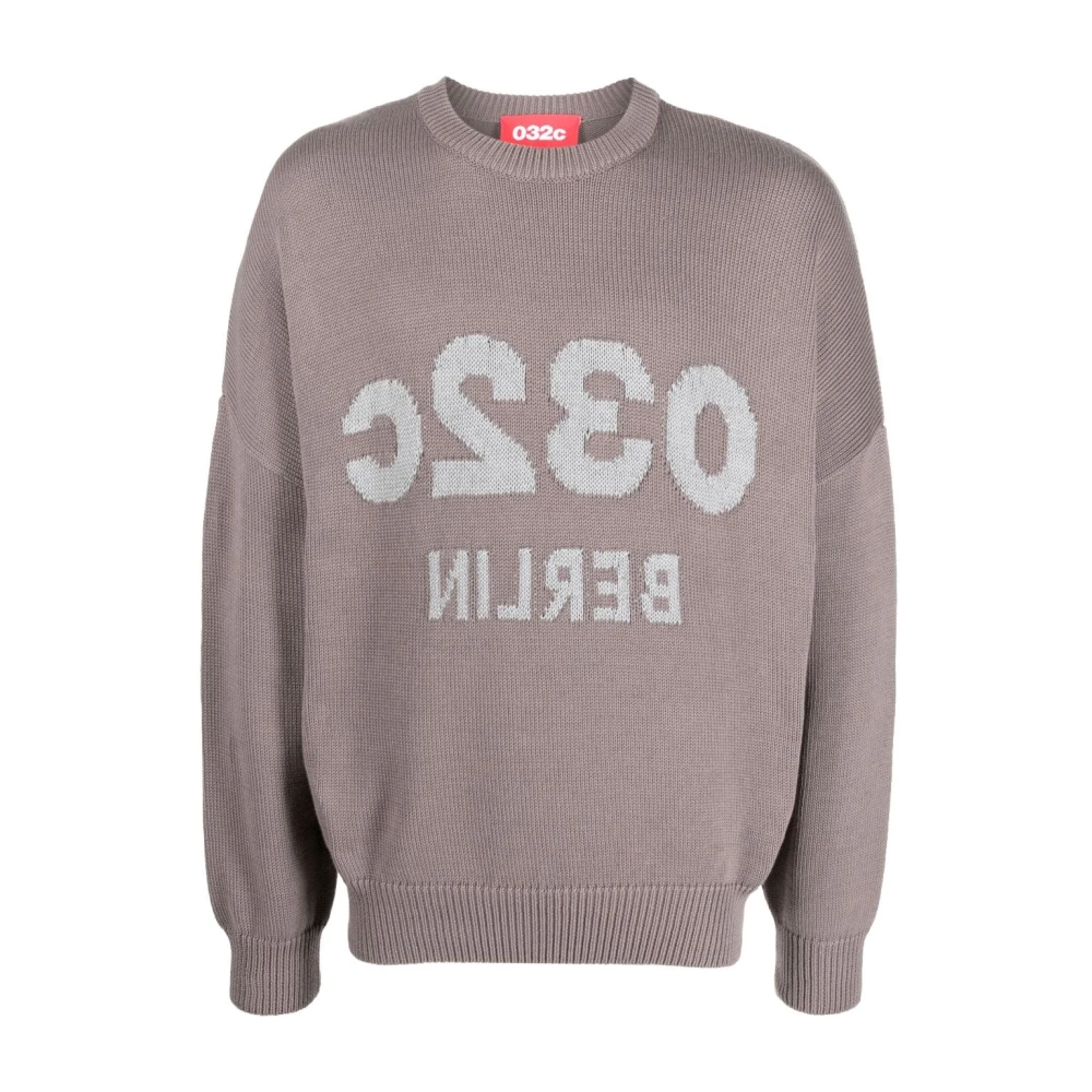 032c Bruine Sweater met Font Logo Brown Heren