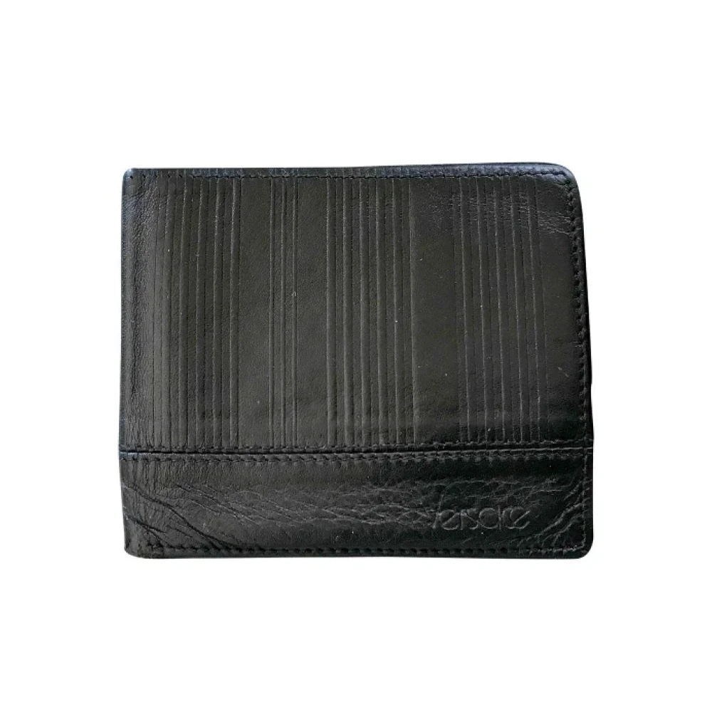 Versace Pre-owned Leather wallets Black Dames