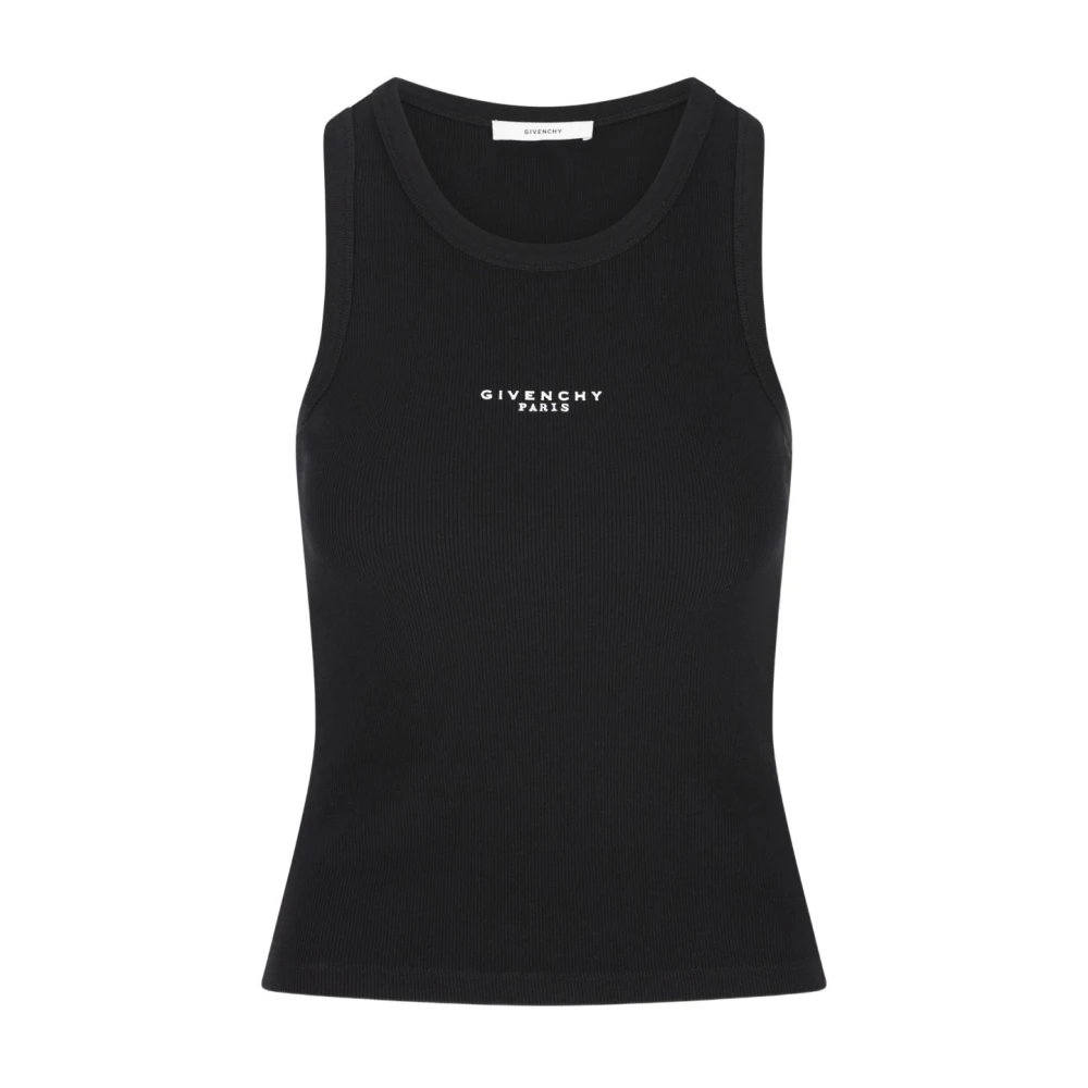 Givenchy Women's Black Sleeveless Tops, L, Slim-Fit Tank Top