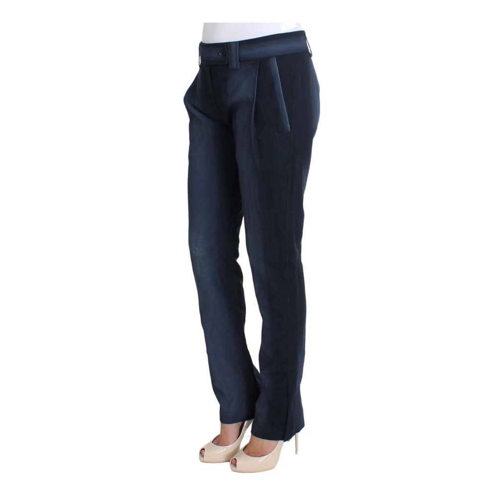 Ermanno Scervino Blauwe Katoenen Pantalons Gemaakt in Italië Blue Dames