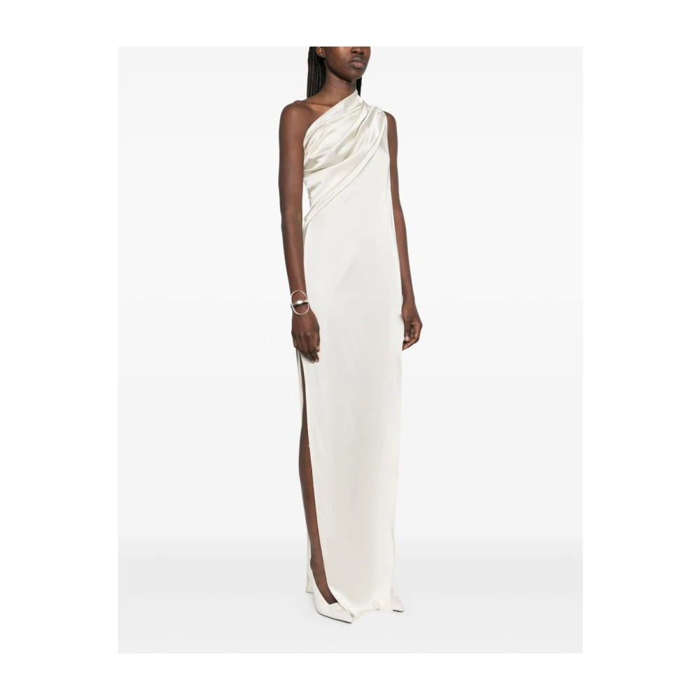 Rick Owens Jurk met één schouder en zijsplit Beige Dames