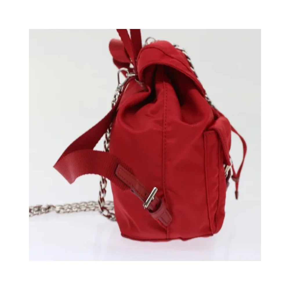 Prada Vintage Pre-owned Nylon backpacks Red Dames