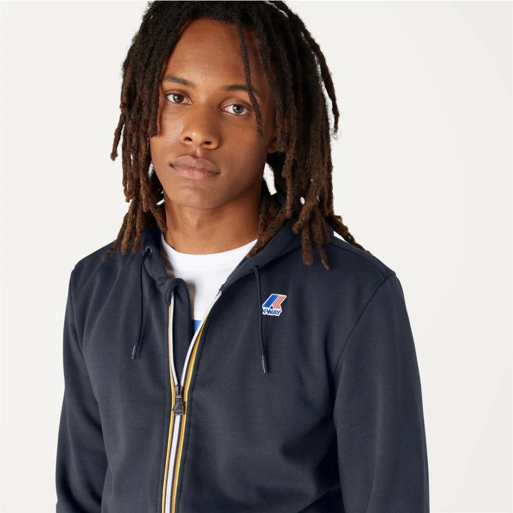 K-way Blauwe Zip-Through Sweatshirt Blue Heren