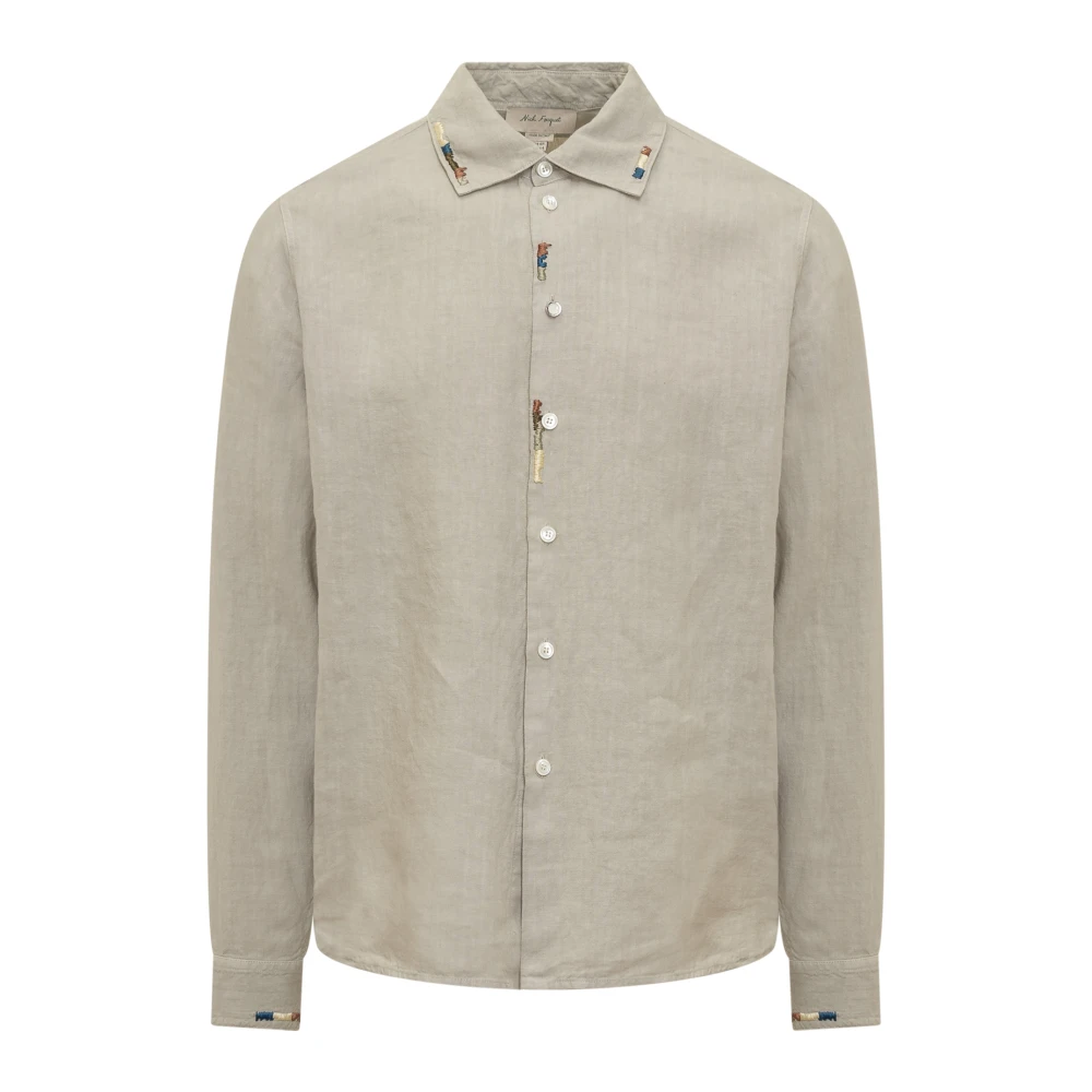 Nick Fouquet LS Overhemd Stijlvolle Camicie Beige Heren