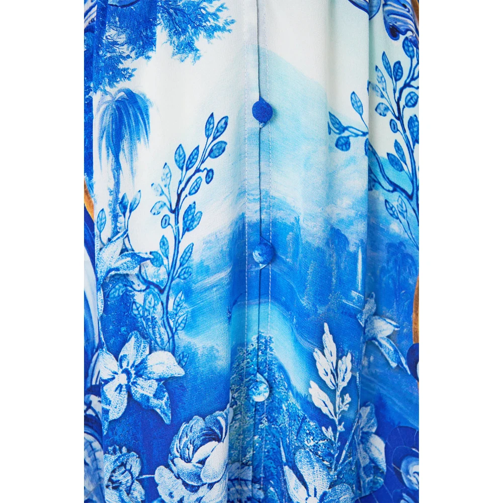 Camilla Zijden Jurk Azul Adventures Blue Dames