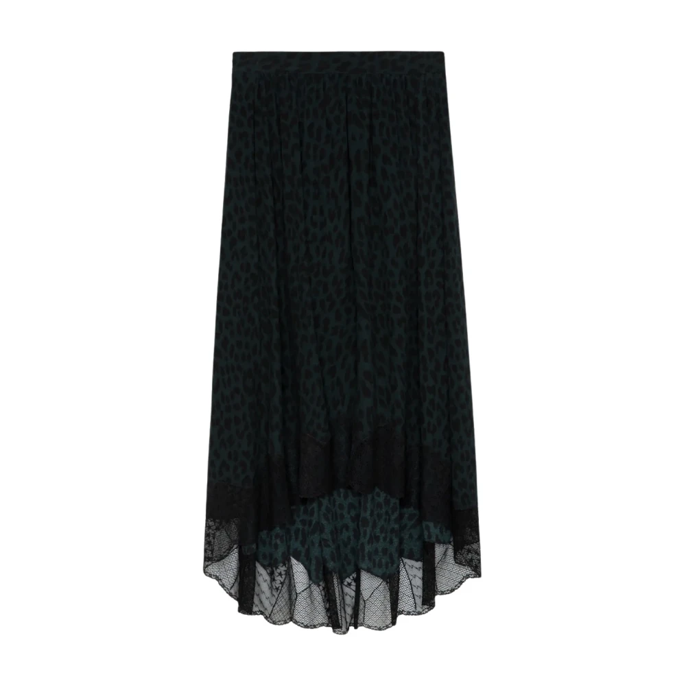 Zadig & Voltaire Luipaardprint Kant Asymmetrische Rok Black Dames