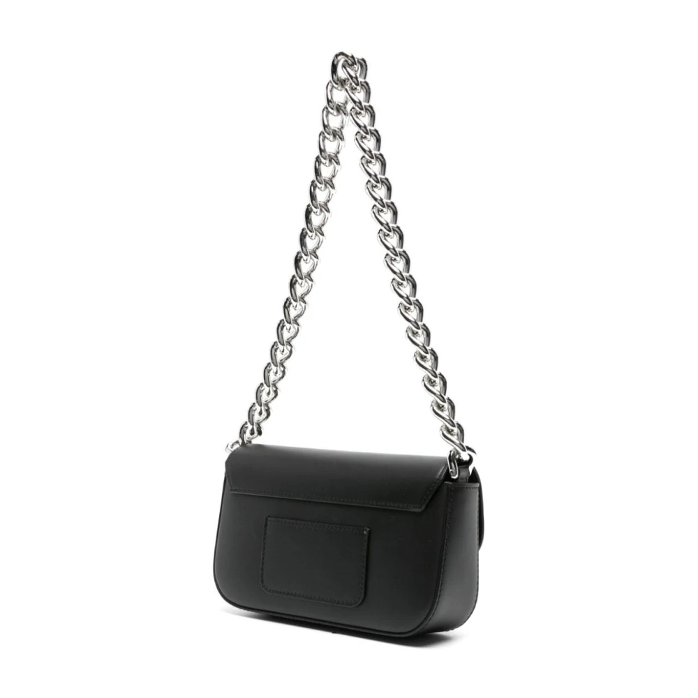 Kenzo Zwarte Boke Flower-Plaque Leren Schoudertas Black Dames
