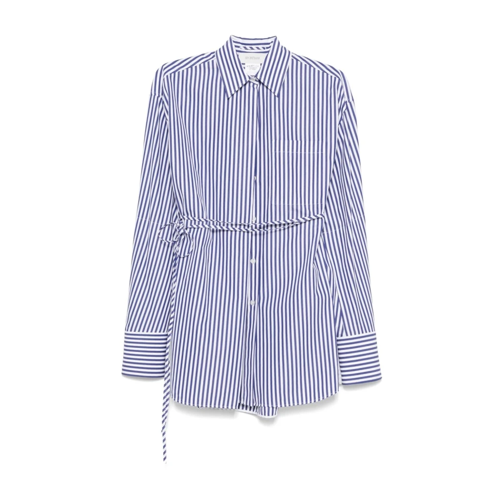 SPORTMAX Blauwe Casual Overhemden Blue Dames