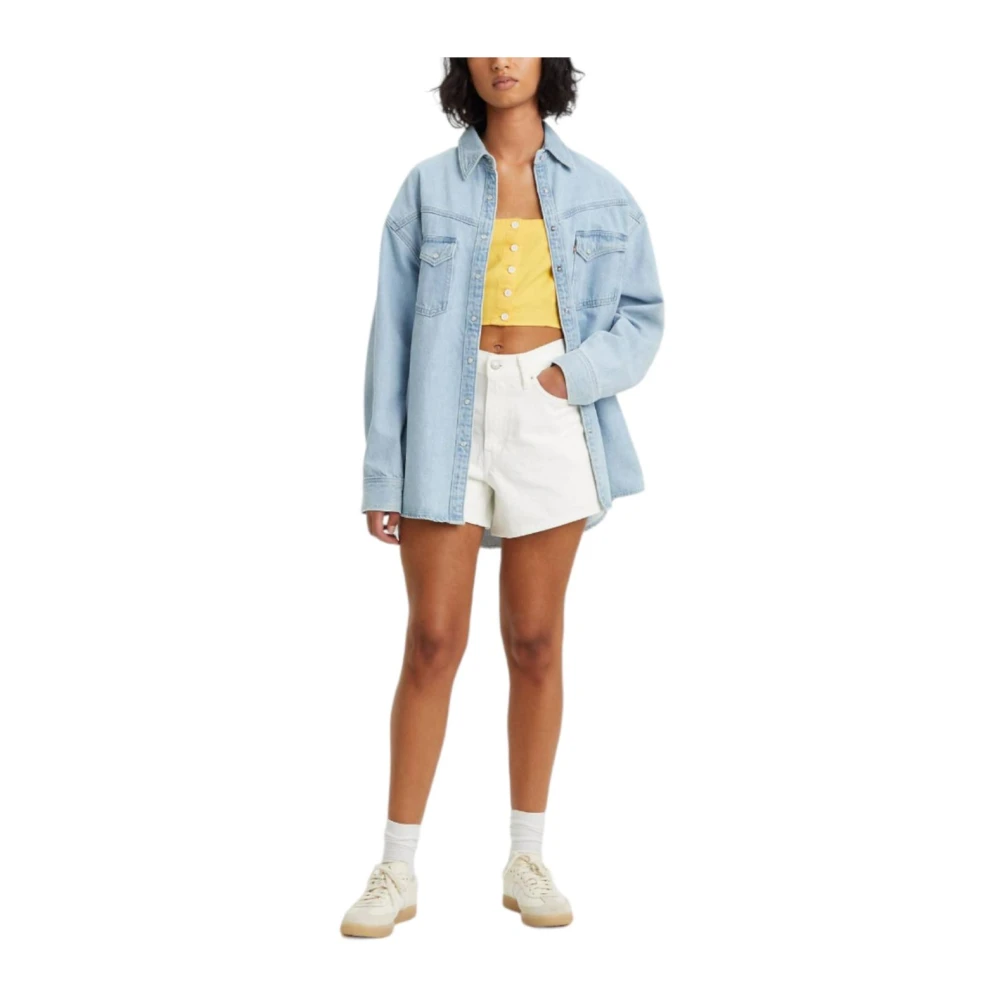 Levi's Korte 80s Moeder Sneeuw White Dames