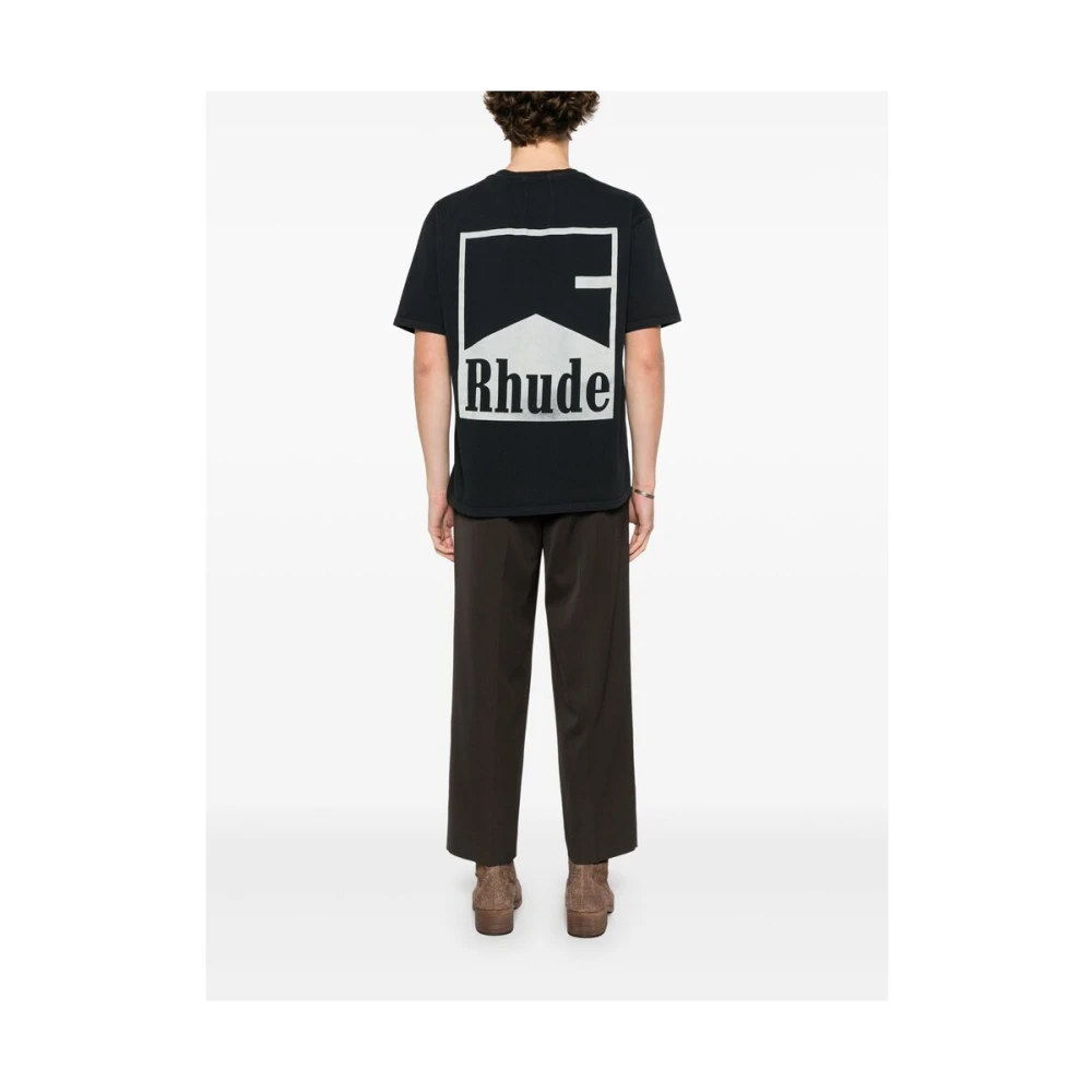 Rhude T-shirt met ronde hals en korte mouwen Black Heren