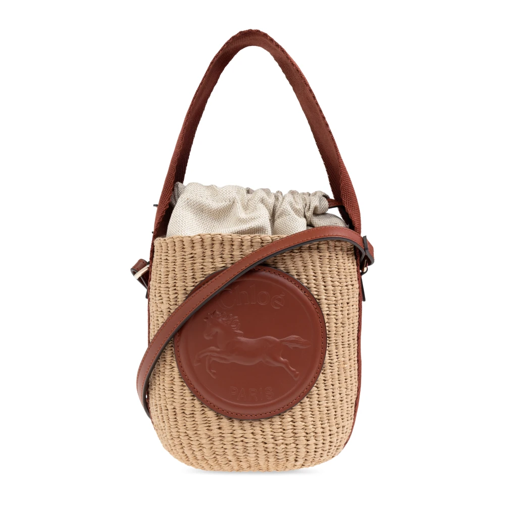 Chloé Tas Paard Medaille Klein Beige Dames