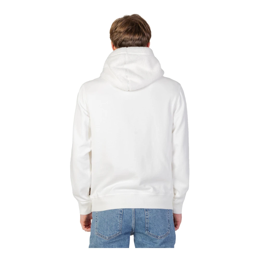Boss Witte Katoenen Hoodie White Heren