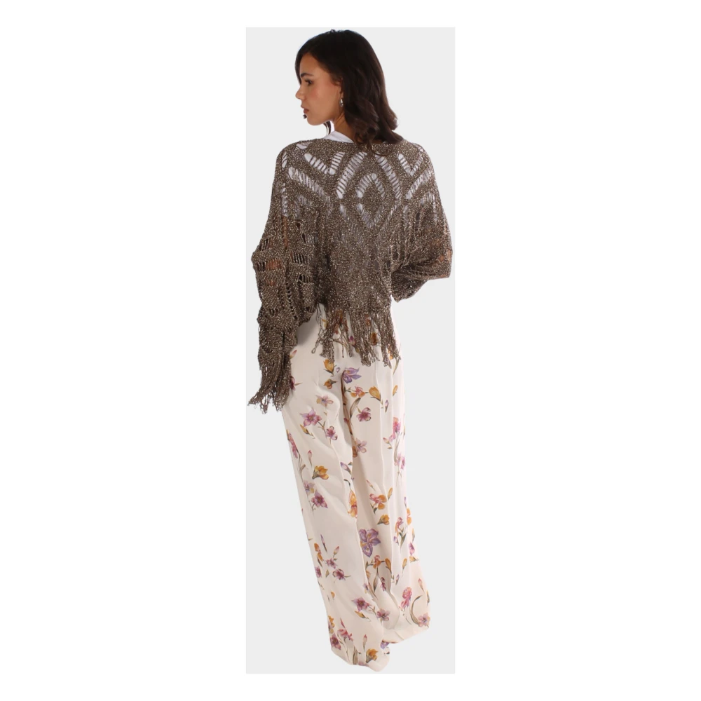 Twinset Gouden Lurex Poncho Jassen Yellow Dames