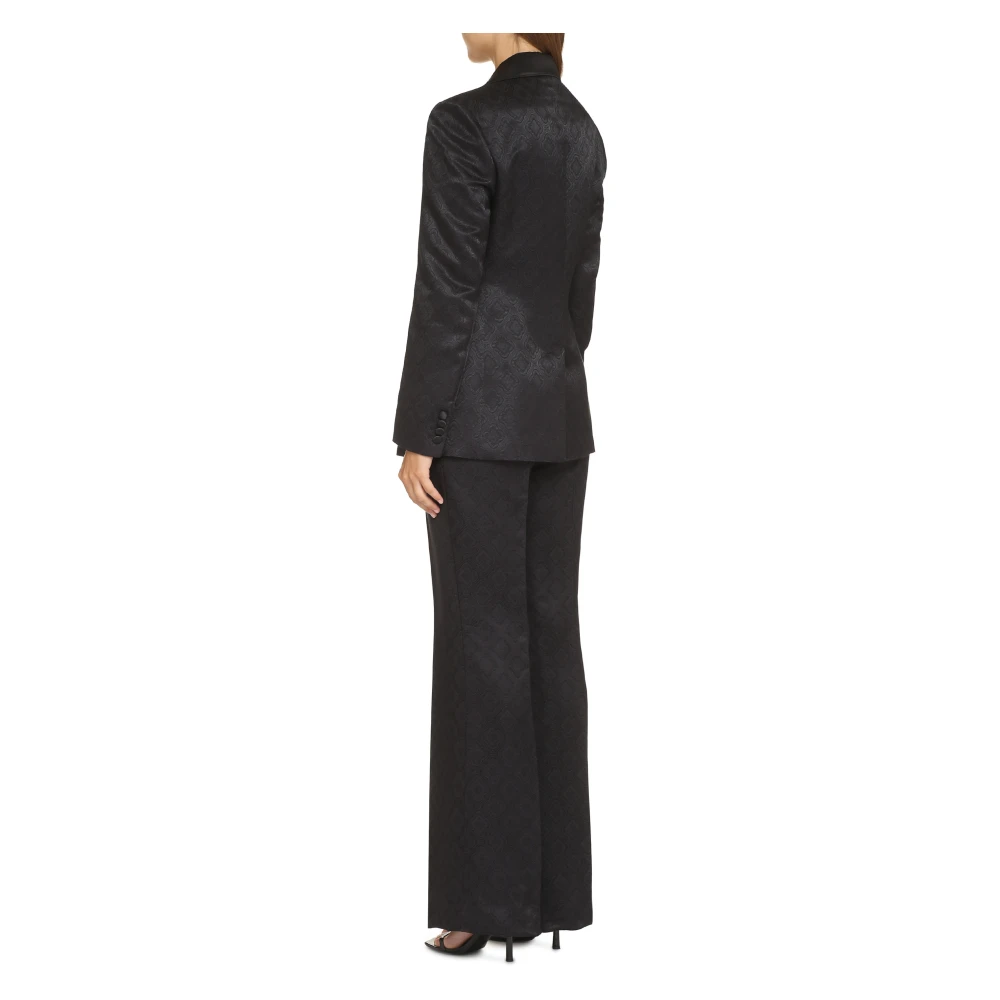 ETRO Jacquard Dubbelbreasted Jas Black Dames